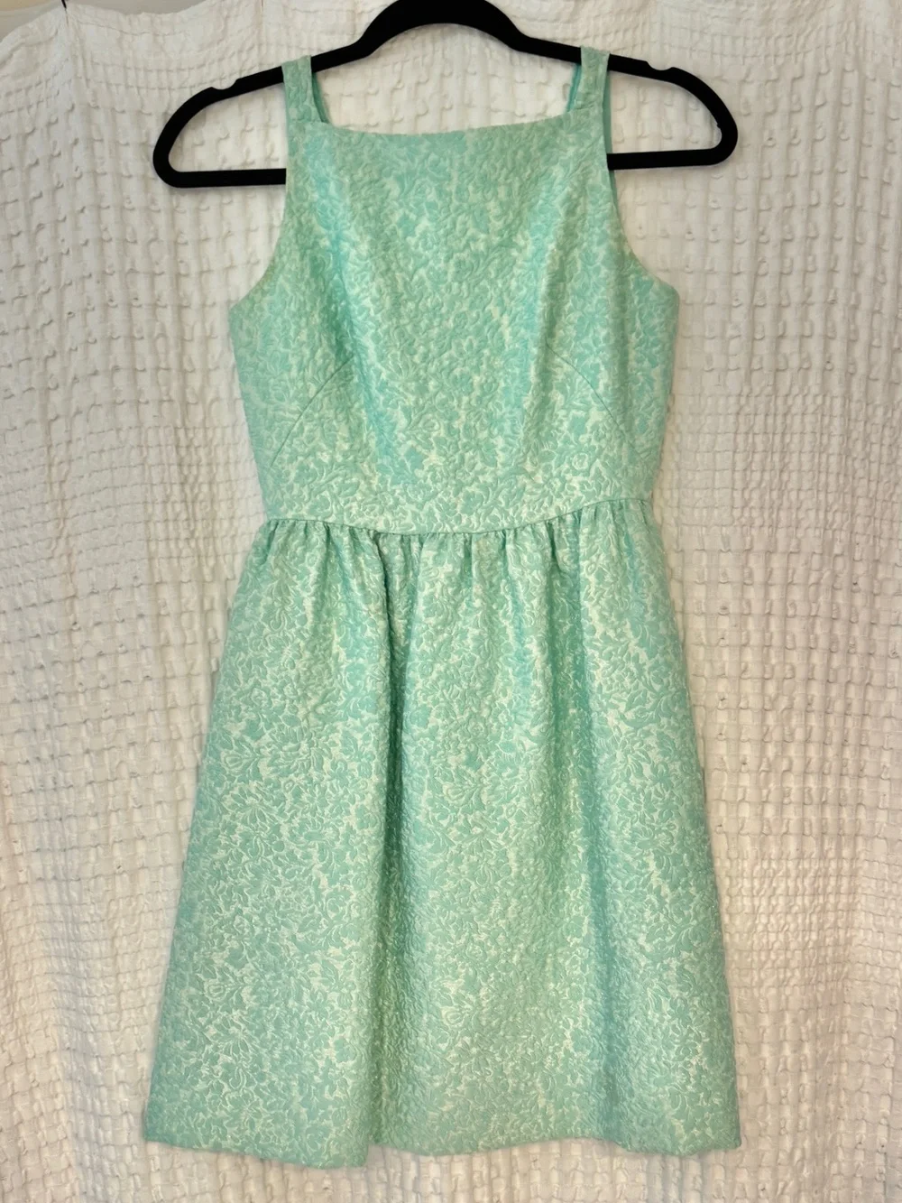 kate spade Mint Lace Fit-and-Flare Jacquard Dress
